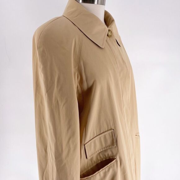 Michael Michael Kors Women’s Tan Full Button Trench Coat Size Large/XL Petite - Picture 6 of 15
